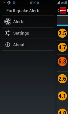 Earthquake Alerts android App screenshot 1
