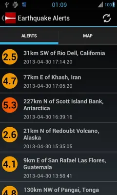 Earthquake Alerts android App screenshot 3